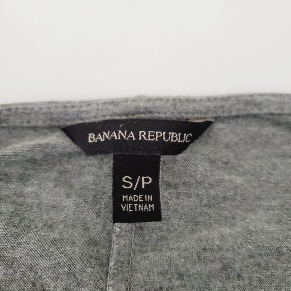 BANANA REPUBLIC Grey Jersey Long Sleeve V-Neck Stretch Dress - Picture 7 of 12